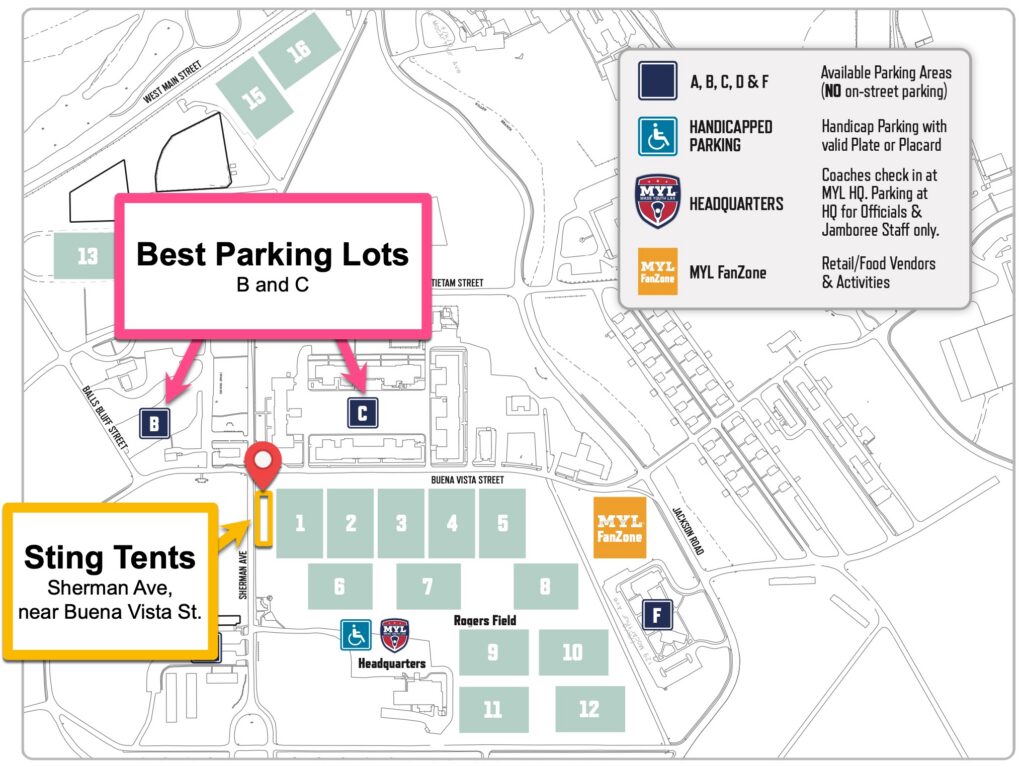 Jamboree Map: Sting Tents.